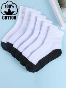6 Pairs Classic Sports Style Versatile Student Socks - Multicolor - View 6