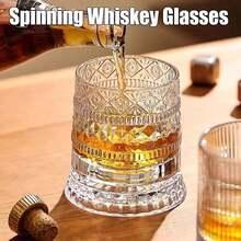 1 pieza Vaso de whisky giratorio de 10 onzas (283,5 g), adecuado para whisky escocés y bourbon, vaso de cóctel de lujo para bar, fiesta, hogar y regalos, vaso de whisky de alta gama, vaso de cerveza giratorio de descompresión, vaso giratorio de cristal de alta gama - Multicolor - Ver 2