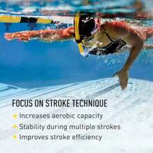 1 pieza Tubo de snorkel profesional para adultos, para entrenamiento de natación, práctica de respiración estilo libre, boquilla de silicona, equipo de natación y buceo - Naranja - Ver 4