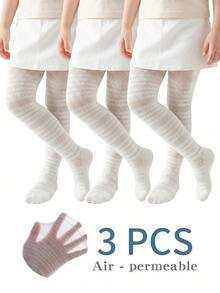 Bộ 3 quần legging trẻ em, quần tất mùa hè thoáng khí cho bé gái – Nhẹ, mềm mại và chống muỗi. - Nhiều màu - Xem 12