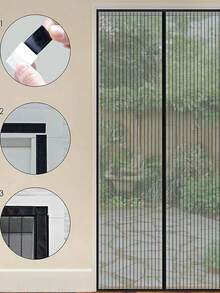 Magnetic Self-Adhesive Mosquito Net Door, Fully Magnetic Automatic Closing Mesh Window Screen, Pet-Friendly Non-Scratch, Hands-Free Entry, Summer Insect-Proof Breathable Partition Curtain - 1-piece Door Curtain - View 10