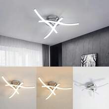 Three-Spot LED Ceiling Light With Adjustable Color Temperature In Three Colors, Geometric Design And Modern Arched Chandelier For Living Room, Dining Room, Bedroom, Kitchen And Hallway. - 白色 - 查看 12