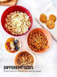 Bộ 8 bát nhựa tròn lồng vào nhau có nắp đậy, hộp đựng thức ăn nhiều kích cỡ để chuẩn bị bữa ăn. - Hồng - Xem 4