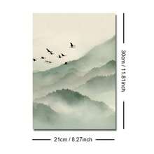 1/3件套 带框/不带框 绿山飞鹤 帆布海报 日本抽象风景墙画 侘寂装饰 复古画 适用于客厅、卧室、现代家居装饰 - Poster - 查看 7