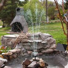 Honche Solar Fountain Pump Kit With Separate Solar Panel, 1.8 W Upgraded Solar Water Pump With 3 M Long Cable & 4 Nozzles Solar Water Fountain For Bird Bath, Outdoor Pond, Patio Garden No Power Storage - 黑色 - 查看 7