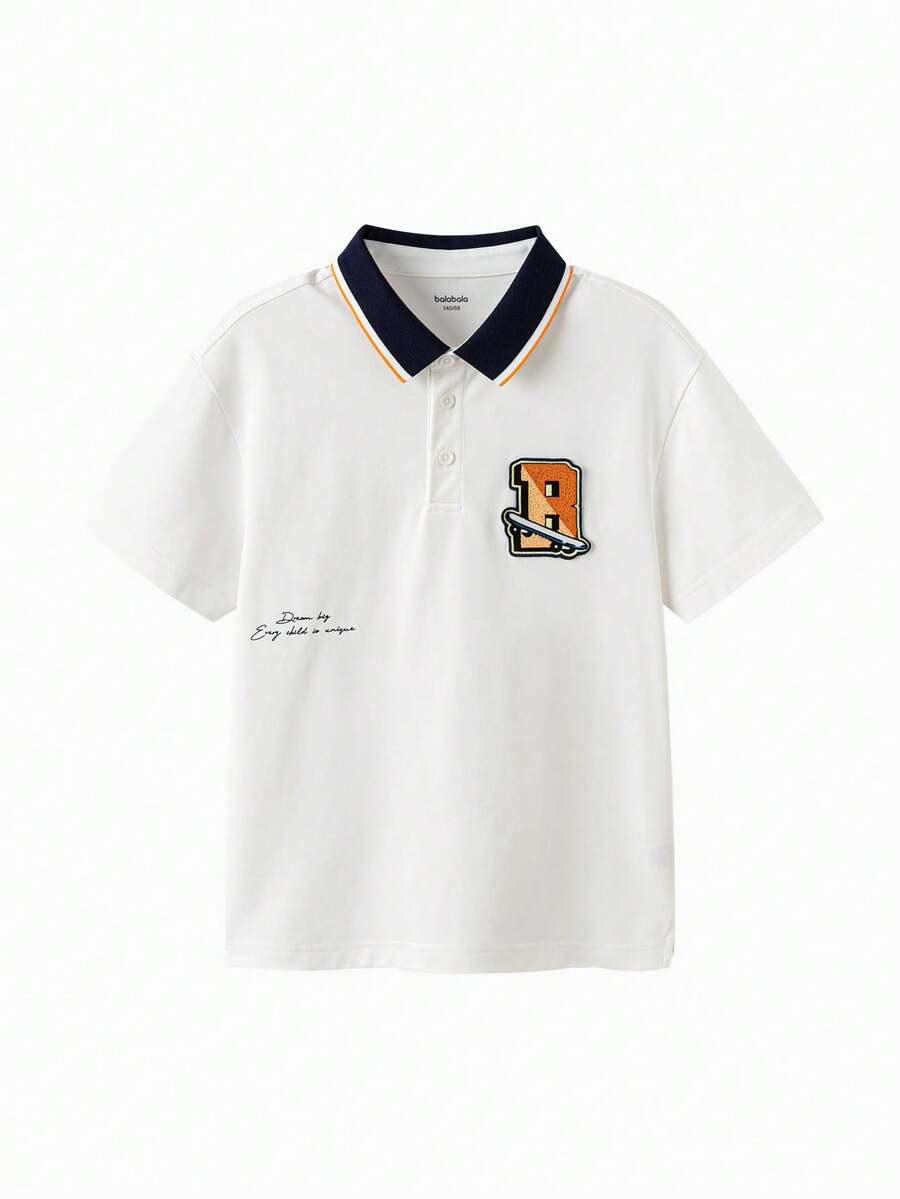 Balabala Áo Polo mùa hè cho bé trai 2026, chất liệu thoáng mát, cotton mềm mại, nhẹ nhàng, thoải mái, thích hợp mặc thường ngày. - Benbai - Xem 1