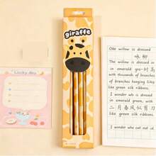 Bộ bút chì, tẩy, hộp bút chì hình động vật hoạt hình dễ thương mới, bút chì 2B, văn phòng phẩm cho trẻ em. - Nhiều kiểu dáng - Xem 4