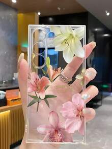 花卉图案 1 件装 高端百合、梅花、牵牛花软壳手机壳 兼容华为荣耀、Galaxy A04e/12/A13/A14/A34/A50/A52/A53/A54/S21/S22/S23/S24/S25/S25 Ultra、6A/7A/8A、12T/13T - 無色 - 查看 5