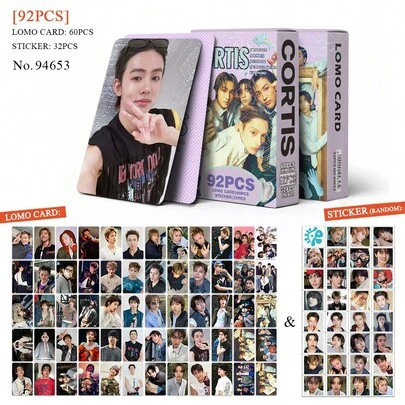 CORTI S 最新照片卡。92张/盒（60张LOMO卡+32张贴纸），K-POP粉丝周边，演唱会应援礼品，收藏照片卡，贴纸，专辑装饰，毕业、生日、节日礼物