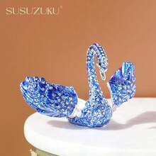 SUSUZUKU 1pc European Style Rhinestone Enamel Painted Swan Jewelry Box, Ring Box, High-End Vanity Bedroom Decor Storage Box, Jewelry Box, Birthday Gift, Exquisite Home Decor Storage Accessory - Swan - View 4