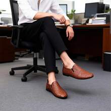 Slouchy Loafers Soft Sole Casual Driving Shoes, Moccasins For Spring - Brown - View 2
