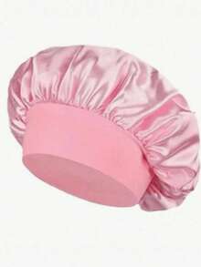 1pc/2pcs Silk Sleep Cap With Elastic Band, Satin Sleep Hat, Elastic Silk Sleep Cap Suitable For Curly Hair, Wide Elastic Design Solid Color Satin Sleep Cap, Comfortable Breathable Hair Care Cap - Multicolor - View 17