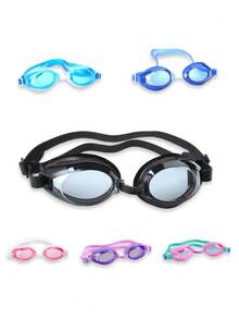 1 pieza Gafas de natación con lente de PC premium con doble anillo de sellado, correa de silicona elástica, ajuste cómodo, impermeables, unisex, esencial para la playa y la piscina - multicolor - Ver 5