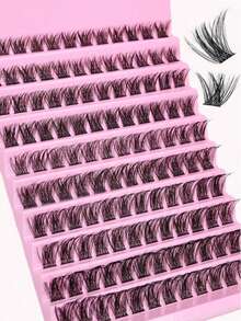 120片假睫毛簇，8-16毫米，精致单根睫毛，自然妆效，D型卷翘蓬松，DIY睫毛嫁接，睫毛簇，单根睫毛，假睫毛 - C - 查看 3