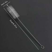 5/10/20pcs Flexible Stainless Steel Straw Cleaning Brush, Soft Bristle Design, Suitable For Cleaning Glass Tubes And Bottles, With Long Handle, Reusable - Multicolor - View 5