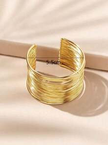 Hollow Out Cuff Bangle - 銀 - 查看 1