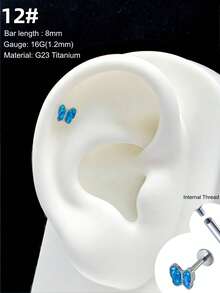 1 chiếc khuyên môi bằng titan thời trang, ren trong, hình hoa, đá opal, ngọc lam 5A, chất liệu G23 cao cấp, khuyên môi hình chữ thập, hình trái tim, nơ, khuyên tai daith, khuyên mũi, trang sức septum, hình nhện, bướm, sao, khuyên tai rook, khuyên septum có bản lề, hình sao biển, hình ốc xà cừ, khuyên tai helix, khuyên tai tragus, khuyên môi labret, khuyên môi Monroe, khuyên môi có ren trên, khuyên tai dạng phẳng, khuyên tai conch, labret, Monroe, Medusa, khuyên môi và mũi cho nữ, thích hợp đeo hàng ngày, quà tặng Giáng sinh và Halloween. - Nhiều màu - Xem 8