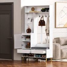 Hall Trees - White + MDF-2 - View 4