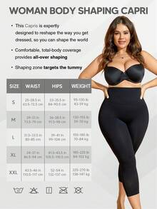 Suprenx 1pc Women High Waist Shapewear Shorts, Tummy Control Butt Lifting Slimming Panties, Plus Size Shapewear - Black - View 7