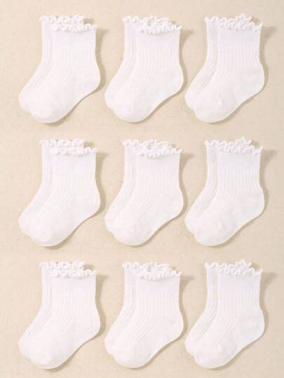 5 đôi tất ren cao đến bắp chân cho bé gái, phù hợp cho mọi mùa.