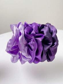 12/6pcs Satin Hair Scrunchies, Silk Hair Ties, Hair Accessories Holiday Accessories Hair Elastics Hair Rubber Bands Hair Rope Elastic Hair Tie - Purple - View 6