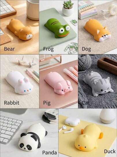 1pc Cute Wrist Rest, Support Mouse Keyboard Computer Elbow Pad Arm Rest, Desk, Ergonomic, Kawaii, Office Supplies, Slow, PU Mouse Pad, Piggy, Dog, Rabbit,, Bear, Panda, Duck. Back To School Gaming Mouse Pad Desk Accessories Office Desk Accessories Mousepad Mouse Pad Desk