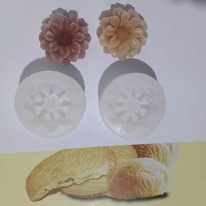 1 st dubbelskiktad krysantemumformad silikonljus-/tvålform, heminredning/present, handgjord epoxihartsgjutform, konstdekoration lergipsform, non-stick, lätt att släppa