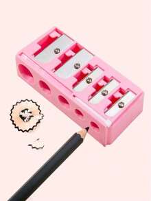 1 chiếc bút kẻ mắt 5 lỗ cao cấp màu hồng, bút kẻ lông mày, cọ trang điểm, gọt bút chì. Gọt bút chì thiết kế 5 lỗ, tiện dụng đa chức năng. - Hồng - Xem 1