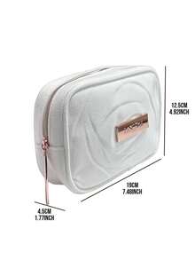 Lancôme 白色格紋化妝包，19*12.5cm，米色，耐用材質，保養品收納整理袋，優雅巴黎風配件，適合個人使用與送禮 - 白色 - 查看 4