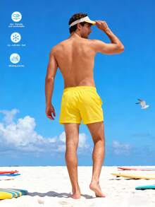 Mens Swim Trunks Quick Dry Swimming Shorts With Mesh Lining Breathable Swimwear Bathing Suits 3 Inch - Màu vàng - Xem 3