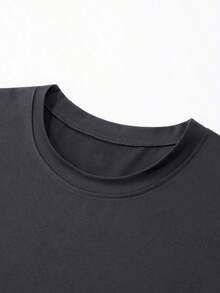 Men's Graphic T-Shirt With Slogan - Dark Grey - View 4