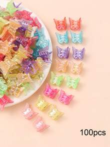 60pcs Cute Mini Colorful Butterfly Hair Clips, Suitable For Girls, Mother's Day Gift - Multicolor - View 12
