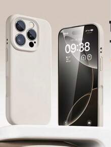 Premium Pure White Liquid Silicone Phone Case - Dust & Fingerprint Proof, Fashionable Essential Accessory - White - View 1