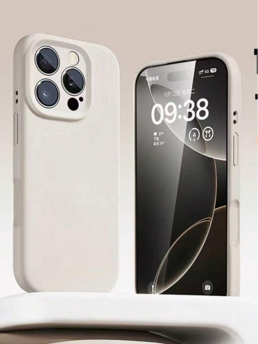 Premium Pure White Liquid Silicone Phone Case - Dust & Fingerprint Proof, Fashionable Essential Accessory - White - View 1