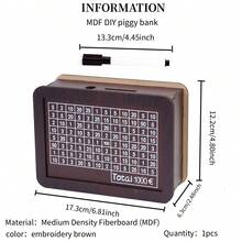 1 chiếc ống tiết kiệm bằng gỗ thủ công có chức năng đếm mục tiêu tiết kiệm, khay đựng tiền xu có thể tái sử dụng và hộp đựng, giúp hình thành thói quen tiết kiệm, món quà tốt nhất cho sinh nhật, tốt nghiệp. - Rỉ Nâu - Xem 6