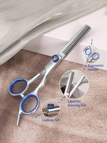 3pcs Pet Grooming Scissors Set - Hair Thinning Scissors, Trimming Scissors, Nail Clippers, Stainless Steel, Suitable For Small/Medium Dogs & Cats, Essential Home Pet Grooming Tools, Beginner-Friendly, Ins Style Pet Grooming Gift Set - Multicolor - View 8