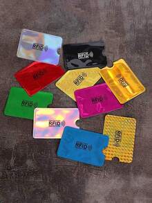 5pcs RFID Blocking Card Sleeves, Aluminum Alloy Credit Card/Debit Card Protective Wallet, Suitable For Men And Women, RFID Shielding Sleeves For Travel, Business, Camping, Beach, Back To School Essentials - Multicolor - View 4