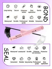 640PCS DIY Lash Extension Kit, 30D/40D/50D/60D Mix Individual Cluster Lashes With 2-In-1 Bond&Seal Remover Tweezers, 8-16MM Fluffy False Eyelashes For Home Salon - 黑色 - 查看 9