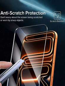 3pcs 9H Hardness Tempered Glass Screen Protector, Compatible With IPhone13/11/12/13/14 Pro Max/15 Pro Max/16/16 Pro/16 Plus/16 Pro Max/16e/17/17 Air/17 Pro/17 Pro Max, High Definition, Transparent, Anti-Scratch, Anti-Drop, Waterproof, Anti-Fingerprint - White - View 11