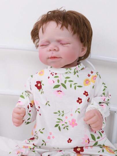 Realistic Reborn Baby Doll 20 Inches 50 CM Baby Body Realistic Newborn Doll Real-Life Baby Doll Pink Clothes Doll Toy Suitable For Children Over 3 Years Old