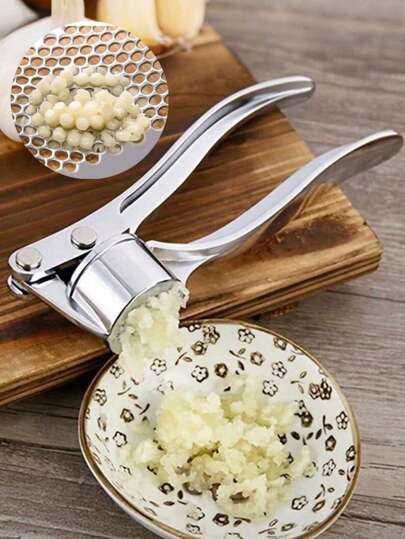 Stainless Steel Manual Garlic Press, Multifunctional Kitchen Garlic Crusher, Garlic Paste Squeezer Tool, Kitchen Gadget , Compact And Durable,Rust-Resistant, Easy To Use And Clean,Suitable For Kitchen, Dining Room And Home