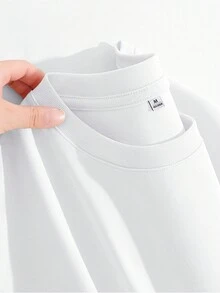 Plus Size Short Sleeve Loose 100% Pure Cotton Graphic Tee, Oversized Women's Soft, Summer Top For Women - 白色 - 查看 2