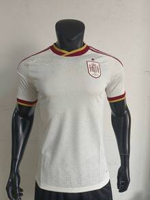 2025 Spain National Team Away White Soccer Jersey, Unisex Football Shirt For Couple Matching, Vintage Streetwear Sports Top, Perfect Gift, Gym Athletic Clothes - 預設 - 查看 4