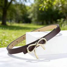 7 Colors Coquette Bow Thin PU Belt, Elegant Decorative Waist Belt For Women Dress Jean Daily Wear - Butterfly - View 14