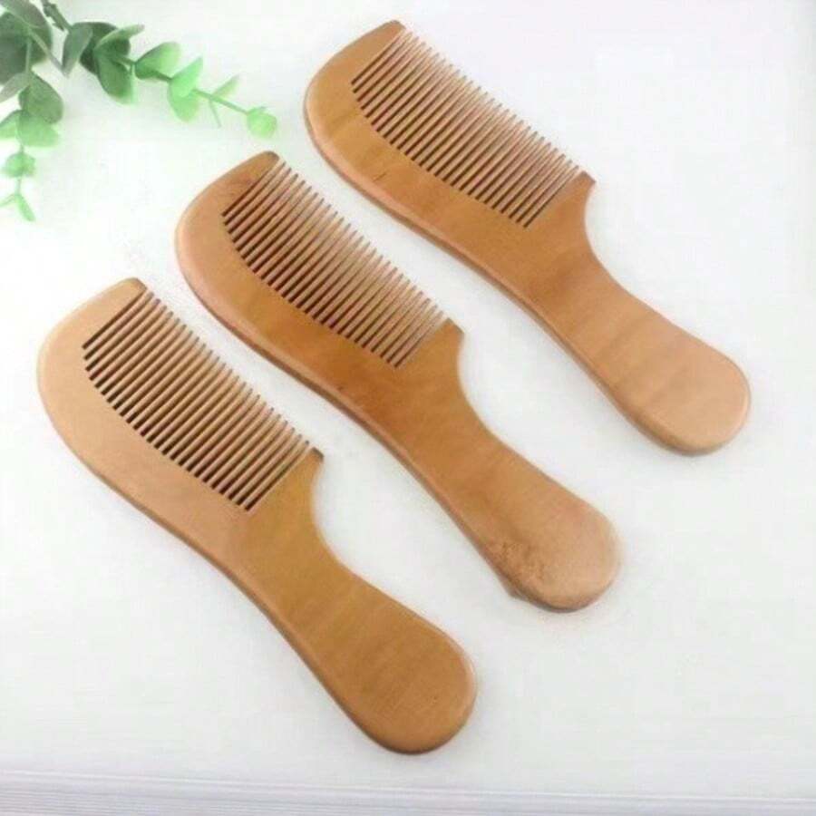 1把/3把/10把天然梨木发梳,防静电,防掉发,顺滑易梳理,适合家庭、学生宿舍、批发 - A - 查看 1