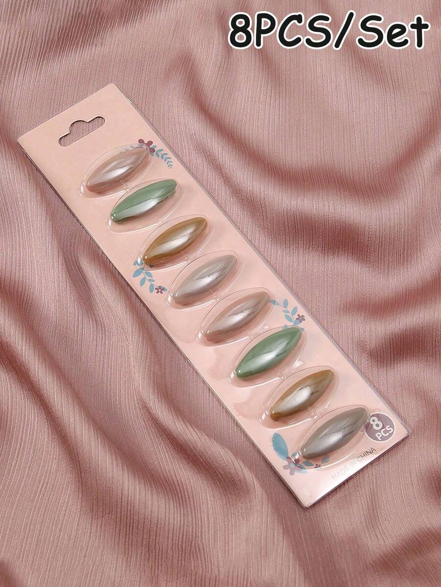 8件套女士时尚彩色丝巾夹、头巾别针、胸针