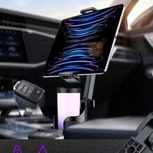 Car Cup Tablet Holder For IPad: Cup Stand Tablet Mount With Adjustable Arm Compatible With IPad Pro Air Mini | Galaxy Tab | Kindle Fire HD Or Other 4.7-12.9" Devices - Default - View 1