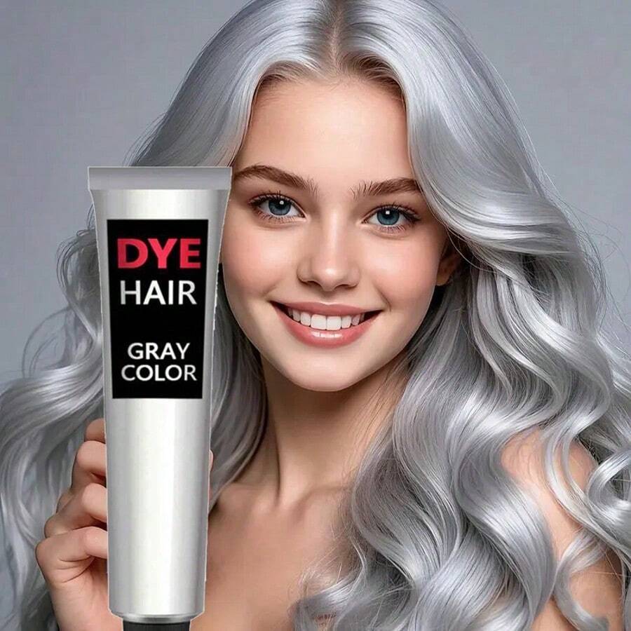 Grandma Grey Hair Styling Agent Hair Cream Easy To Color Hair Care Long-Lasting And Gentle Without Damaging Hair - 灰色 - 查看 1