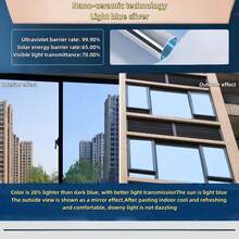 One-Way Perspective Window Film For Home Use, Insulating Glass Film That Blocks 99% Of Ultraviolet Rays, Used For Windows, Balconies, Privacy Protection, Mirror Reflective Glass Stickers - 1PC - View 11