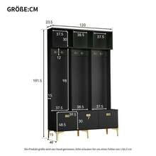 Hall Trees - Black + Particle Board - View 9